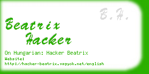 beatrix hacker business card